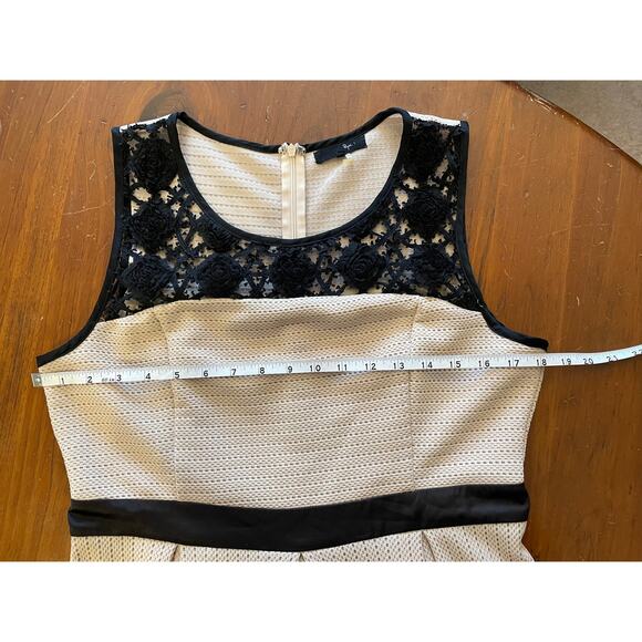 Anthropologie RYU Dress Large Lace Black Beige Lined Style RDA3635-F4T3 Zip Back - Picture 9 of 10